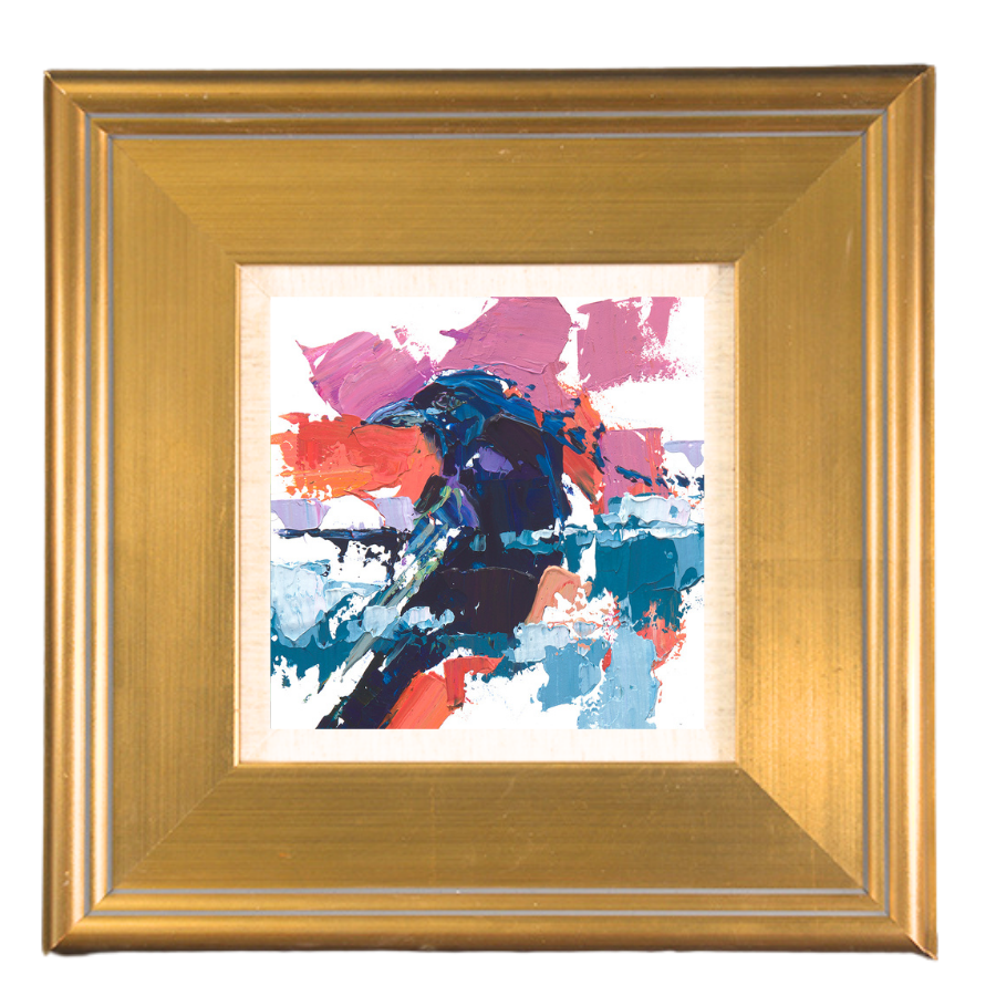 Abstract acrylic raven painting with expressive brushstrokes symbolizing hope and movement