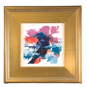 Abstract acrylic raven painting with expressive brushstrokes symbolizing hope and movement