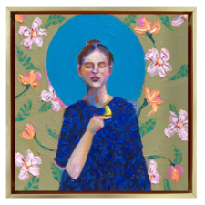 "Giving the Bird" 8x8, oil on canvas