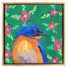 "Light of a Clear Blue Morning" 4x4, framed