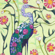 Grow Together — Blue Heron Floral Art Print