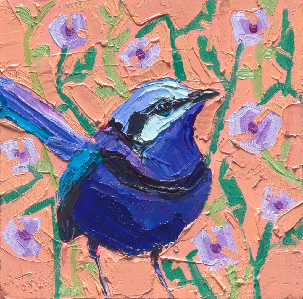 Blue Magic splendid fairywren art print by Denise Hopkins