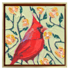 Stop Sign — Original Red Cardinal Painting