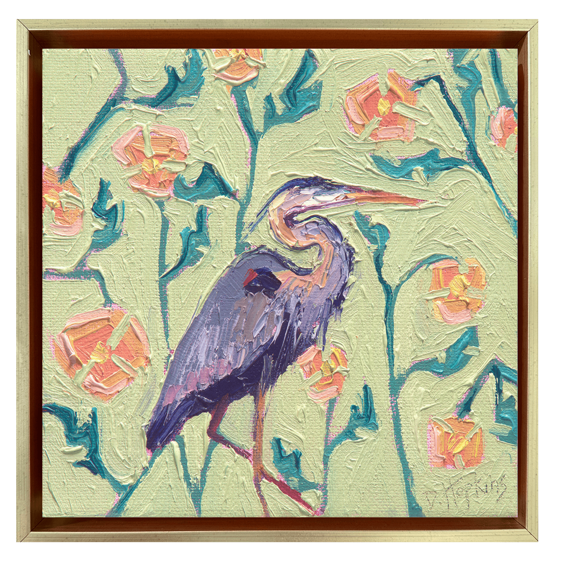Lingerer — Original Great Blue Heron Painting