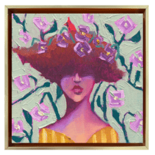 Love in Lavender — Original Woman and Cardinal Painting