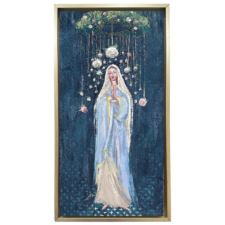 May Crowning — Hand-Embellished Mary Canvas Print