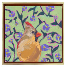 Here’s Looking at You — Framed Hand-Embellished Cardinal Print